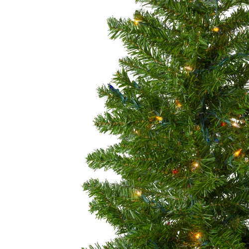 Northlight 6.5' Pre-Lit Canadian Pine Artificial Pencil Christmas Tree - Multi Lights 4 Northlight 6.5' Pre-Lit Canadian Pine Artificial Pencil Christmas Tree - Multi Lights - Image 2