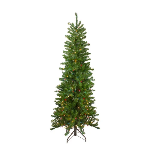 Northlight 6.5' Pre-Lit Canadian Pine Artificial Pencil Christmas Tree - Multi Lights 3 Northlight 6.5' Pre-Lit Canadian Pine Artificial Pencil Christmas Tree - Multi Lights