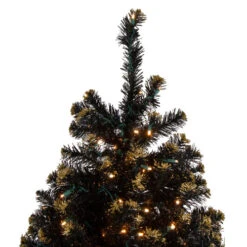 Northlight Pre-Lit LED Black Crystal Pine With Gold Glitter Artificial Christmas Tree - 7.5 Ft Clear Lights -Ornaments Store northlight v27364 2 58309.1665610428