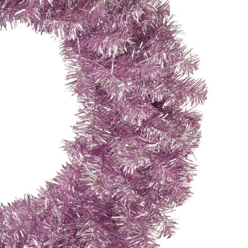 Northlight Metallic Pink Tinsel Artificial Christmas Wreath, 24-Inch, Unlit 4 Northlight Metallic Pink Tinsel Artificial Christmas Wreath, 24-Inch, Unlit - Image 2