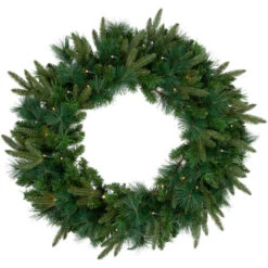 Northlight Pre-Lit Green Mixed Rosemary Emerald Angel Pine Artificial Christmas Wreath - 30-Inch, Clear Lights
