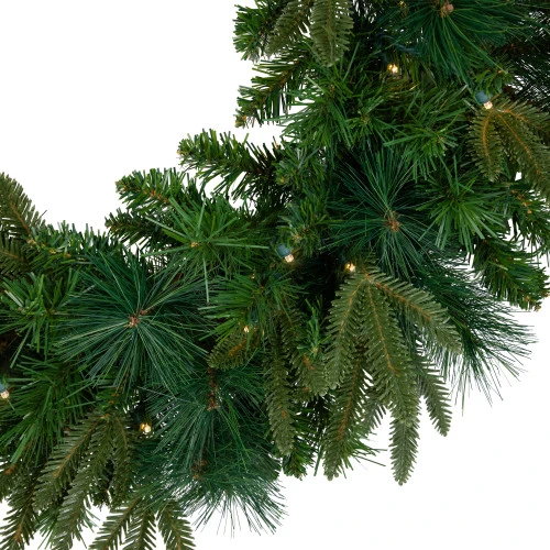Northlight Pre-Lit Green Mixed Rosemary Emerald Angel Pine Artificial Christmas Wreath - 30-Inch, Clear Lights 6 Northlight Pre-Lit Green Mixed Rosemary Emerald Angel Pine Artificial Christmas Wreath - 30-Inch, Clear Lights - Image 4