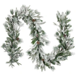 Northlight 9' X 14" Flocked Rosemary Emerald Angel Pine Artificial Christmas Garland - Unlit