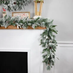 Northlight 9' X 14" Flocked Rosemary Emerald Angel Pine Artificial Christmas Garland - Unlit -Ornaments Store northlight v27389 styled 2 45752.1689863893