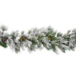 Northlight 9' X 14" Pre-Lit Flocked Mixed Rosemary Emerald Pine Artificial Christmas Garland - Clear LED Lights -Ornaments Store northlight v27391 03 52275.1690642415