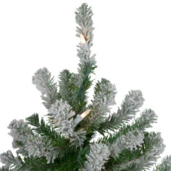 Northlight Set Of 3 Pre-Lit Slim Flocked Alpine Artificial Christmas Trees 5' - Clear Lights -Ornaments Store northlight v27434 2update 45296.1668500847