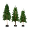 Northlight Set Of 3 Pre-Lit Slim Alpine Artificial Christmas Trees 6' - Multi Lights