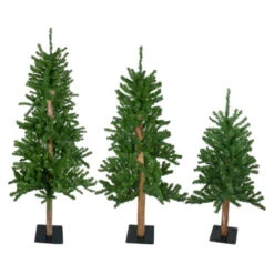 Northlight Set Of 3 Alpine Artificial Christmas Trees 4', 5' And 6' - Unlit