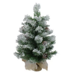 Northlight 24" Flocked Pine Artificial Christmas Tree In Burlap Base - Unlit