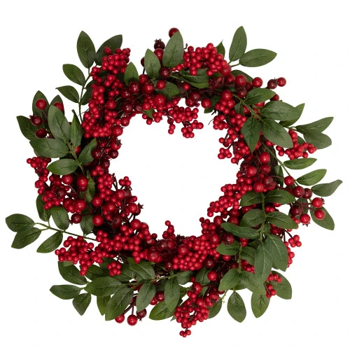 Northlight Lush Berry And Leaf Artificial Christmas Wreath, 18-Inch, Unlit 3 Northlight Lush Berry And Leaf Artificial Christmas Wreath, 18-Inch, Unlit