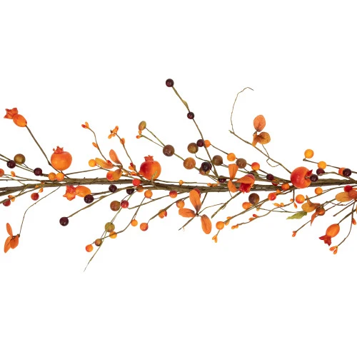 Northlight 5' X 6" Fall Harvest Berries And Leaves Twig Artificial Garland, Unlit 6 Northlight 5' X 6" Fall Harvest Berries And Leaves Twig Artificial Garland, Unlit - Image 4