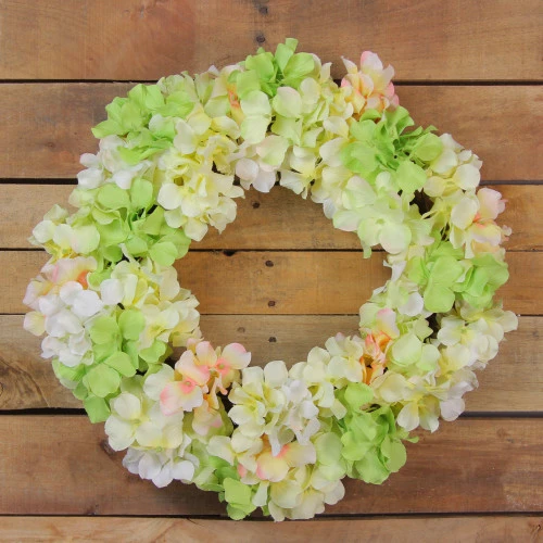 Northlight Hydrangea Twig Artificial Floral Wreath, Yellow 15-Inch 5 Northlight Hydrangea Twig Artificial Floral Wreath, Yellow 15-Inch - Image 3