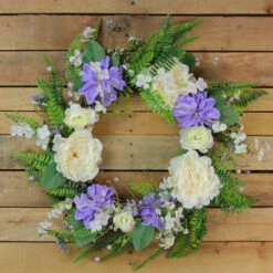 Northlight Daisy And Peony Foliage Twig Artificial Floral Wreath, Purple 22-Inch 7 Northlight Daisy And Peony Foliage Twig Artificial Floral Wreath, Purple 22-Inch -Ornaments Store northlight vm18647 3201 85611.1588362472