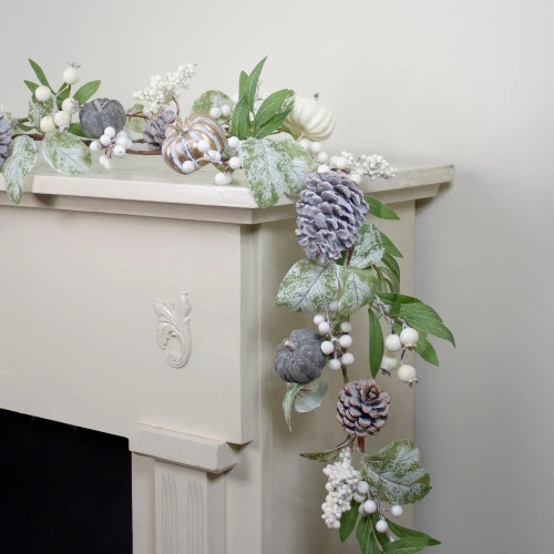 Northlight 5' X 8" Pumpkin, Berries And Leaves Artificial Thanksgiving Garland - Unlit 4 Northlight 5' X 8" Pumpkin, Berries And Leaves Artificial Thanksgiving Garland - Unlit - Image 2