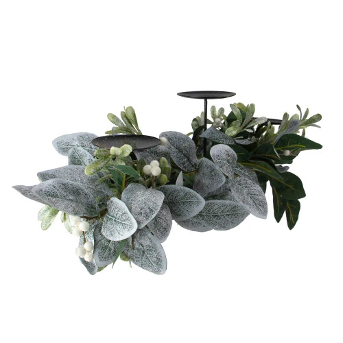 Northlight 32" Iced Leaves And Winter Berries Artificial Christmas Pillar Candle Holder 5 Northlight 32" Iced Leaves And Winter Berries Artificial Christmas Pillar Candle Holder - Image 3