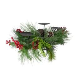 Northlight 32" Iced Mixed Pine, Berries And Pine Cones Christmas Pillar Candle Holder -Ornaments Store northlight vm26551 1 52920.1588355767