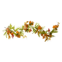 Northlight 5' X 10" Pumpkins And Berries With Leaves Artificial Thanksgiving Garland - Unlit