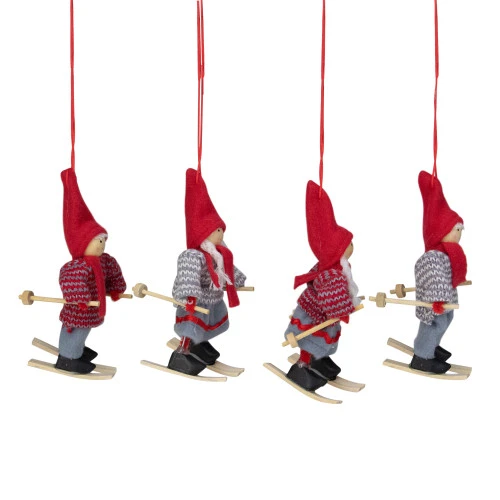 Northlight Set Of 4 Colorful Holiday Skiing Kids Christmas Ornament Decorations 6" 4 Northlight Set Of 4 Colorful Holiday Skiing Kids Christmas Ornament Decorations 6" - Image 2