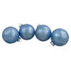 Northlight 4ct Blue And Silver Plaid Glitter Glass Christmas Ornament Ball Set 2.75" (70mm)