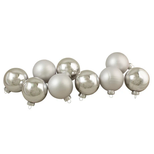 Northlight 9ct Silver 2-Finish Glass Christmas Ball Ornaments 2.5" (65mm) 5 Northlight 9ct Silver 2-Finish Glass Christmas Ball Ornaments 2.5" (65mm) - Image 3