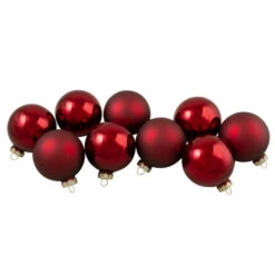 Northlight 9ct Cherry Red Glass 2-Finish Christmas Ball Ornaments 2.5" (65mm) -Ornaments Store northlight wy00739 3 13533.1601948324