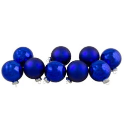Northlight 9ct Shiny And Matte Royal Blue Glass Ball Christmas Ornaments 2.5" (65mm) -Ornaments Store northlight wy00741 3 34529.1665174041