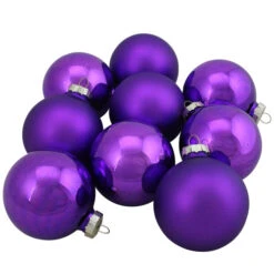 Northlight 9ct Purple 2-Finish Glass Ball Christmas Ornaments 2.5" (63mm) -Ornaments Store northlight wy00742 3 75727.1602122186
