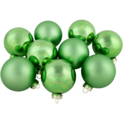 Northlight 9ct Grass Green Finish Glass Christmas Ball Ornaments 2.5" (65mm) -Ornaments Store northlight wy00747 3 79362.1677147410