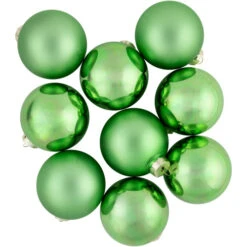 Northlight 9ct Grass Green Finish Glass Christmas Ball Ornaments 2.5" (65mm) -Ornaments Store northlight wy00747 4 54746.1677147411