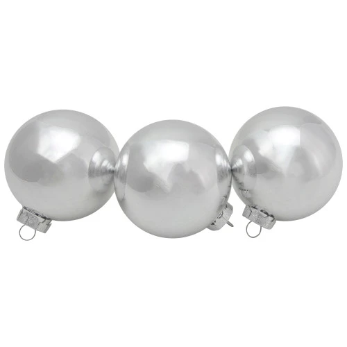 Northlight 6ct Silver 2-Finish Christmas Glass Ball Ornaments 3.25" 7 Northlight 6ct Silver 2-Finish Christmas Glass Ball Ornaments 3.25" - Image 5