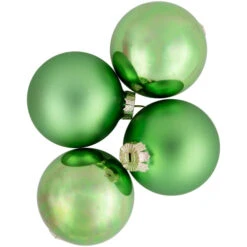 Northlight 6ct Shiny And Matte Green Glass Ball Christmas Ornaments 3.25" (82mm) -Ornaments Store northlight wy00755 3 39673.1677147725
