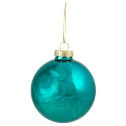 Northlight 6ct Shiny And Matte Turquoise Green Glass Ball Christmas Ornaments 3.25" (80mm) -Ornaments Store northlight wy00765 1updated 37474.1665346759
