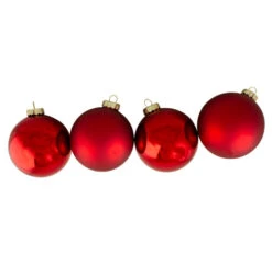 Northlight 4ct Red And Gold 2-Finish Glass Christmas Ball Ornaments 4" (100mm) -Ornaments Store northlight wy00768 3 59601.1664900436
