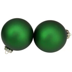 Northlight 4ct Green 2-Finish Glass Ball Christmas Ornaments 4" -Ornaments Store northlight wy00772 2 updated2022 57406.1677060908