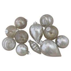 Northlight Set Of 36 Silver Contemporary Asymmetrical Christmas Ornaments 8" -Ornaments Store northlight wy00893 2 88046.1600391970