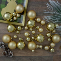 Northlight 40ct Gold Glass 2-Finish Christmas Ball Ornaments 2.5" (60mm) 5 Northlight 40ct Gold Glass 2-Finish Christmas Ball Ornaments 2.5" (60mm) -Ornaments Store northlight wy04140 2 30749.1588357475