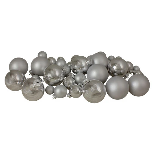 Northlight 40ct Shiny And Matte Silver Glass Ball Christmas Ornaments 2.5" 3 Northlight 40ct Shiny And Matte Silver Glass Ball Christmas Ornaments 2.5"