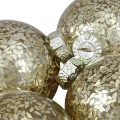 Northlight 4ct Clear And Gold Shiny Seeds Glass Christmas Ball Ornaments 4" (101.5mm) -Ornaments Store northlight wy04161 3 81833.1599786791
