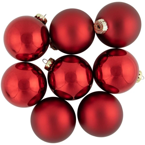 Northlight 96ct Shiny And Matte Red Glass Ball Christmas Ornaments 3.25 (80mm) 3 Northlight 96ct Shiny And Matte Red Glass Ball Christmas Ornaments 3.25 (80mm)