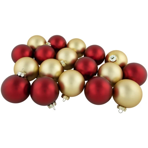 Northlight 72ct Red And Gold Matte Glass Christmas Ball Ornaments 4" (100mm) 3 Northlight 72ct Red And Gold Matte Glass Christmas Ball Ornaments 4" (100mm)