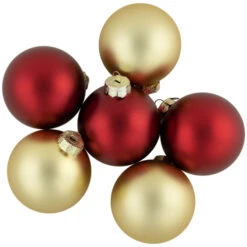Northlight 72ct Red And Gold Matte Glass Christmas Ball Ornaments 4" (100mm) 10 Northlight 72ct Red And Gold Matte Glass Christmas Ball Ornaments 4" (100mm) -Ornaments Store northlight wy15214 4 25199.1677147730