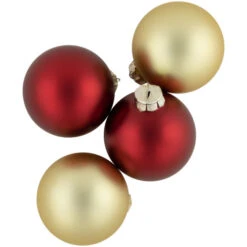 Northlight 72ct Red And Gold Matte Glass Christmas Ball Ornaments 4" (100mm) 11 Northlight 72ct Red And Gold Matte Glass Christmas Ball Ornaments 4" (100mm) -Ornaments Store northlight wy15214 5 46634.1677147730