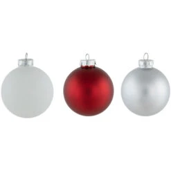Northlight 72ct Red, Silver And White Shiny And Matte Glass Ball Christmas Ornaments 3.25-4" 10 Northlight 72ct Red, Silver And White Shiny And Matte Glass Ball Christmas Ornaments 3.25-4" -Ornaments Store northlight wy15215 1 16342.1677147729