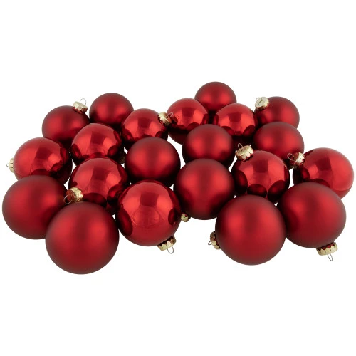 Northlight 72ct Red 2-Finish Glass Christmas Ball Ornaments 4" (100mm) 3 Northlight 72ct Red 2-Finish Glass Christmas Ball Ornaments 4" (100mm)