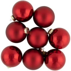 Northlight 72ct Red 2-Finish Glass Christmas Ball Ornaments 4" (100mm) 9 Northlight 72ct Red 2-Finish Glass Christmas Ball Ornaments 4" (100mm) -Ornaments Store northlight wy15217 5 23319.1677147725