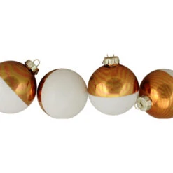 Northlight 4ct White And Gold Shiny Glass Christmas Ball Ornaments 3.25" (80mm) -Ornaments Store northlight wy15222 3 57820.1599787107