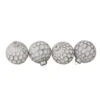 Northlight 4ct White And Silver Honeycomb Matte Glass Christmas Ball Ornaments 3.25" (83mm)