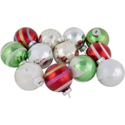 Northlight 12ct Multi Color Vintage Design Glass Ball Christmas Ornaments 2.25" (55mm) -Ornaments Store northlight wy15235 4 01341.1677147729