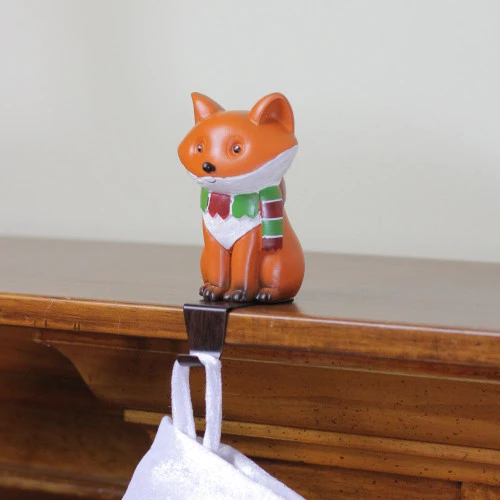 Northlight 9" Standing Fox Wearing A Striped Scarf Christmas Stocking Holder 5 Northlight 9" Standing Fox Wearing A Striped Scarf Christmas Stocking Holder - Image 3