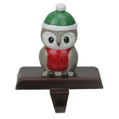 Northlight 6" Red And Green Perched Owl Christmas Stocking Holder